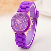 abordables Relojes de Cuarzo-Reloj de cuarzo de moda para mujer, reloj minimalista de tendencia para estudiantes, relojes de silicona de gelatina, regalos para niñas, reloj femenino
