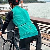 tanie Kurtki i kamizelki męskie-Męskie Kurtka rowerowa Kamizelka rowerowa Koszulka zjazdowa Jednokolorowe Bez rękawów Rower Kamizelka Wiatrówki Dżersej z 3 tylnymi kieszeniami Kolarstwo górskie Kolarstwie szosowym Odporność na