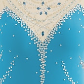preiswerte Eiskunstlaufkleider-Eiskunstlaufkleid Damen Mädchen Eislaufen Kleider Austattungen Violett Weiß Gelb Patchwork Gitter Spandex Hochelastisch Ausbildung Wettbewerb Eiskunstlaufkleidung Patchwork Kristalle Langarm