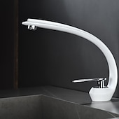 cheap Classical-Bathroom Sink Mixer Faucet, Single Handle One Hole Washroom Basin Taps Chrome Finish Bathroom Faucet with Hot and Cold Water Hose