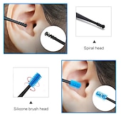 cheap Personal Care &amp; Health-2pcs Double-Sided Earpick Soft Silicone Spiral Rotating Ear Wax Cleaner Ears Remover Clean Tool Spiral Design