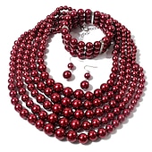 cheap Accessories and More-Earrings Pearl Necklace Choker Bracelet 3 Pcs Flapper Accessories Retro Vintage 1920s Alloy For The Great Gatsby Cosplay Women&#039;s Costume Jewelry Fashion Jewelry
