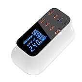 رخيصةأون شواحن لاسلكية-8USB للهاتف المحمول سريع الشحن شاشة رقمية QC3.0 فلاش شحن سريع متعدد الوظائف PD شحن سريع شاحن متعدد المنافذ مع شاشة عرض