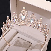 billige Bærbare tilbehør-europeisk og amerikansk lilla brud hodeplagg barokk krone rhinestone hodeplagg prinsesse krone bryllup hår tilbehør kjole tilbehør