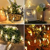 tanie Łańcuchy świetlne baterii-Lampki świetlne LED Oświetlenie Fotograficzne USB LED Bajkowe Lampki Zasilane Baterią Girlanda do Sypialni Domu na Imprezę Ślubną Dekoracja