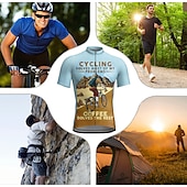 cheap Men's Jerseys-Men's Cycling Jersey Graphic Letter &amp; Number Funny Short Sleeve Bike Jersey Top with 3 Rear Pockets Mountain Bike MTB Road Bike Cycling Quick Dry Reflective Strips Back Pocket Moisture Wicking Sports