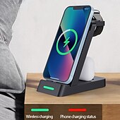 お買い得  ワイヤレス充電器-ワイヤレスチャージャー ワイヤレス充電スタンド CE 高速ワイヤレス充電 3 in 1 用途 ユニバーサル