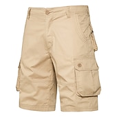 cheap Outdoor-Men's Cargo Shorts Shorts Bermuda shorts Pocket Plain Comfort Breathable Outdoor Daily Going out Casual Big and Tall Dark Brown Black