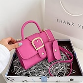 olcso Kézitáskák és bevásárlótáskák-Női Kézitáska Crossbody táska PU bőr Napi Tartós Tömör szín Fekete Fehér Sárga