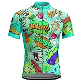 cheap Men's Jerseys-Men's Cycling Jersey Graphic Letter &amp; Number Funny Short Sleeve Bike Jersey Top with 3 Rear Pockets Mountain Bike MTB Road Bike Cycling Quick Dry Reflective Strips Back Pocket Moisture Wicking Sports