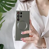 Недорогие Чехлы для Samsung-телефон Кейс для Назначение SSamsung Galaxy S24 S23 S22 S21 S20 Plus Ultra Кейс на заднюю панель С Магсейф Магнитный Однотонный ТПУ