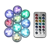 cheap Underwater Lights-12pcs Underwater Submersible LED Pool Light Waterproof with Remote Control for Bath Tub Vase Aquarium Party Wedding Decor Battery Operated