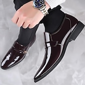 preiswerte Herrenpantoletten &amp; -slipper-Herren Loafer &amp; Slip On Leder-Loafer Geschäftlich Brautkleider schlicht Outdoor Täglich PU Atmungsaktiv Halbschuhe Schwarz Braun Frühling Herbst