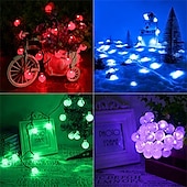 economico Striscie luci ad energia solare-luci solari a globo per esterni 6m 30 luci solari a led che cambiano colore con telecomando luci solari a sfera di cristallo impermeabili luci natalizie per patio per gazebo da giardino portico