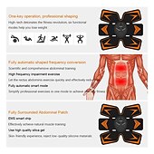 cheap Body Massager-EMS Abdominal Muscles Training Stickers Electric Abdominal Stimulator Fitness Body Slimming Massager Weight Loss For Men Women