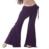 economico Abbigliamento danza del ventre-Danza del ventre Pantaloni Colore Puro Con balze Per donna Addestramento Cotone leggero