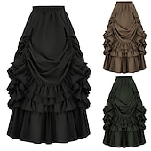 economico Fondi-Retrò Vintage Punk &amp; Gotico Medievale Gonna Ragazza gotica Con Volant Per donna Fantasia Stile Steampunk Mascherata Casual Quotidiano Adulti Gonne