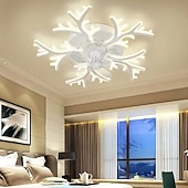 preiswerte Deckenventilator-Leuchten-LED-Deckenventilatoren dimmbar mit Fernbedienung Contral Blumendesign 20 &quot;/ 39&quot; 5/9-Köpfe Unterputz-Deckenleuchte Acryl-Lampenschirm-Kronleuchter Schlafzimmer Wohnzimmer