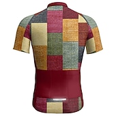 preiswerte Radtrikot Herren-Herren Radtrikot Tartan Kurzarm Fahhrad Trikot Oberteil mit 3 Gesäßtaschen Mountainbike MTB Straßenradsport Schnelltrocknend Reflektierende Streifen Rückentasche Feuchtigkeitsableitend Sport