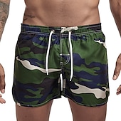 abordables short de bain homme-Homme Maillots de Bain short de bain Short de bain Short Imprimer Camouflage Confort Respirable Extérieur du quotidien Sortie Sportif Hawaïen Vert Claire Bleu
