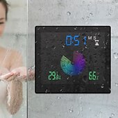 お買い得  家庭用器具-創造的な防水サイレント時計浴室電子壁時計温度湿度クロノメーターと吸盤キッチン防湿タイマー