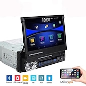 cheap Bluetooth Car Kit/Hands-free-Newest 7&quot; HD 1080P Retractable Touch Screen Car Radio Stereo 1 Din Bluetooth Car MP5 Player Support USB/AUX/FM/ Mirror Link Function+ Rearview Camera