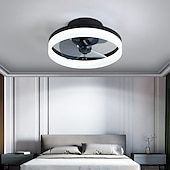 cheap Ceiling Fan Lights-Ceiling Fans with Lights Flush Mount Low Profile Indoor Ceiling Fan,15.7&quot; /19.6&quot; Dimmable Bladeless Ceiling Fans with Remote Control,Smart 3 Colors 6 Speeds Reversible