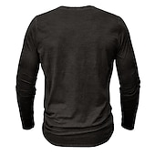 tanie Casualowa koszulka Henley-Męskie Koszula Henley Koszulka Koszulka z długim rękawem Równina Henley Ulica Urlop Długi rękaw Odzież 100% bawełna Zabytkowe Moda Podstawowy