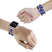 economico Cinturini per Apple Watch-Braccialetto di gioielli Compatibile con Cinturino dell&#039;Apple Watch 38mm 40mm 41mm 42mm 44mm 45mm 49mm Da donna Con perline Due toni Perline Cinturino di ricambio per iwatch Series Ultra 8 7 6 5 4 3