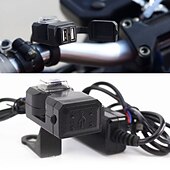 billige Motorsykkel- og ATV-tilbehør-universal dobbel usb port 12v vanntett motorsykkel motorsykkel styrelader 5v 1a/2.1a adapter strømadapter for mobiltelefon