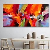 voordelige Abstracte schilderijen-olieverfschilderij handgemaakte handgeschilderde kunst aan de muur abstract kleurrijk huisdecoratie decor gerold canvas geen frame niet uitgerekt