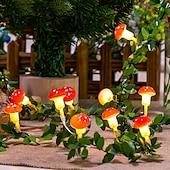 cheap Battery String Lights-Mushroom Rattan Fairy String lights Battery Powered Garland Lights 3M-20LEDs Holiday Wedding Party Garden Indoor Outdoor Decoration