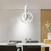 cheap Island Lights-LED Modern Mini Pendant Light Ring Design Hanging Suspension Lighting Nordic Modern 10W 800Lm Light Aluminium Chrome Finishing for Dining Living Room Kichten Lamp