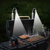 cheap Camping Lights-2pcs Barbecue Grill Light Magnetic Base Super-Bright LED BBQ Lights Outdoor 360 Degree Flexible Gooseneck Barbecue Light Adjustable Battery