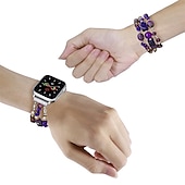 economico Cinturini per Apple Watch-Braccialetto di gioielli Compatibile con Cinturino dell&#039;Apple Watch 38mm 40mm 41mm 42mm 44mm 45mm 49mm Da donna Con perline Due toni Perline Cinturino di ricambio per iwatch Series Ultra 8 7 6 5 4 3