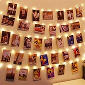 tanie Łańcuchy świetlne baterii-Lampki świetlne LED Oświetlenie Fotograficzne USB LED Bajkowe Lampki Zasilane Baterią Girlanda do Sypialni Domu na Imprezę Ślubną Dekoracja