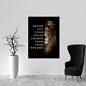 billiga Djurtryck-1 st lejon motiverande väggkonsttryck inspirerande citat affisch modern heminredning dukmålning kontor väggdekor utan ram