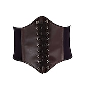 economico cintura-Per donna Cintura larga Cintura a corsetto Similpelle Senza fibbia Geometrica Da cerimonia Feste Giornaliero Bianco Nero Rosso Caffè