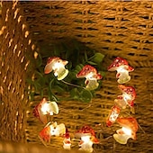 economico Striscie luci a batteria-Decorazione A Fungo Cottagecore Per La Camera Da Letto Con Luci A Forma Di Fungo Alimentate A Batteria Lampadario A Fungo Per Camera Da Letto Dormitorio Festa Di Natale Matrimonio Patio Decorazione