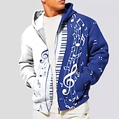 cheap 3D Pattern-Music Festival Men&#039;s Color Block Graphic Prints Hoodie Hoodies Sweatshirt Full Zip Hoodie Long Sleeve Hooded Sweatshirt Hooded Streetwear 3D Print Sports &amp; Outdoor Daily Sports Black Red Zipper Print
