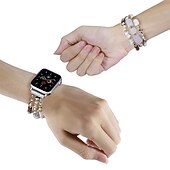 economico Cinturini per Apple Watch-Braccialetto di gioielli Compatibile con Cinturino dell&#039;Apple Watch 38mm 40mm 41mm 42mm 44mm 45mm 49mm Da donna Con perline Due toni Perline Cinturino di ricambio per iwatch Series Ultra 8 7 6 5 4 3