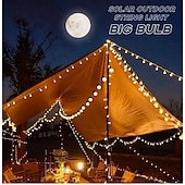 Недорогие Питание от USB-уличный фонарь для кемпинга струнные большие лампочки 5m-20leds 6.5m-30leds водонепроницаемые антираздавленные светодиодные лампочки открытый задний двор садовое крыльцо декоративный светильник для палатки терраса лампа