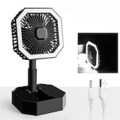 お買い得  携帯扇風機-WAZA折りたたみ式USBミニファン – 高さと角度調整可能、LEDライト付き、旅行とオフィス用の個人用充電式ファン