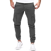 cheap Cargo Pants-Men&#039;s Cargo Pants Pocket Plain Comfort Breathable Outdoor Daily Casual Black Army Green