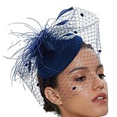 preiswerte Faszinator-Fascinatoren Künstliche Feder Kentucky Derby Pferderennen Cocktail Elegant Britisch Mit Feder Blumig Kopfschmuck Kopfbedeckung