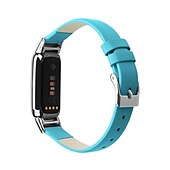 billige Fitbit klokkebånd-Reim til Smartklokke Kompatibel med Fitbit Luxe Ekte lær Smartklokke Stropp Justerbar Kvinner menn Sportsrem Erstatning Armbånd