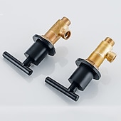 halpa Kaksikahvaiset-laajalle levinnyt kylpyhuoneen pesualtaan hana, 360 kääntyvä messinki 3 reikää 2 kahvaa pesuallashana asennettuna, pesuhuoneen pesuallas vesihana kuuma- ja kylmäletkulla