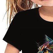 子供 女の子 Tシャツ グラフィック アウトドア 3Dプリント 半袖 クルーネック 活発的 7-13歳 夏 ブラック お買い得  女の子の3D動物-子供 女の子 Tシャツ グラフィック アウトドア 3Dプリント 半袖 クルーネック 活発的 7-13歳 夏 ブラック