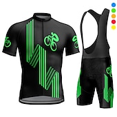 baratos Conjuntos de Roupa de Homem-Homens Camisa com Bermuda Bretelle Manga Curta Ciclismo de Montanha Ciclismo de Estrada Verão Azul Amarelo Vermelho Gráfico Engraçado Moto Tapete 3D Secagem Rápida Bolso Traseiro Pavio Humido