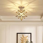 cheap Ceiling Lights-LED Ceiling Light 10&quot; Geometric Shapes Flush Mount Lights Plastic Copper Artistic Style Formal Style Ceilling Light for Corridor Porch Bar Creative Loft Balcony Lamps 110-240V